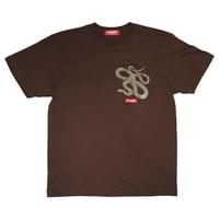 スネーク刺繍Tシャツ　　ブラウン