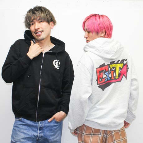 チャライダー x EXIT コラボジップパーカー　ブラック