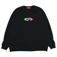 ハートスカーフ　ビッグシルエットスウェット　　ブラック
