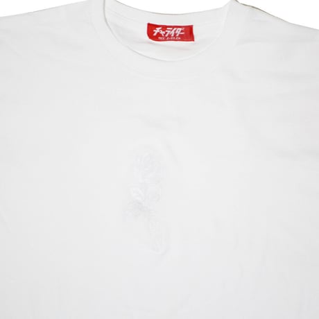 同色刺繍Tシャツ  ホワイト