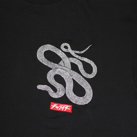 スネーク刺繍Tシャツ　　ブラック
