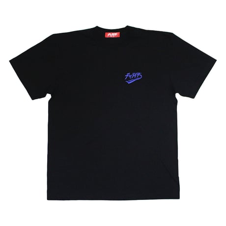 メタリックスカーフ刺繍Tシャツ　　ブラック