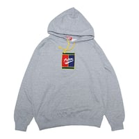 ブロックロゴ刺繍パーカー　グレー