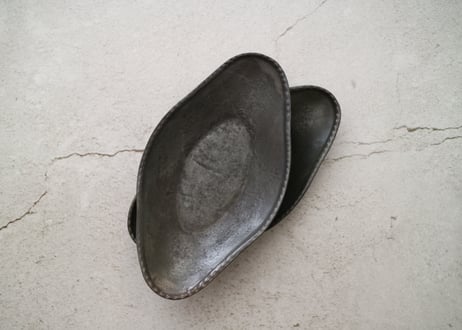 河合竜彦　青灰木瓜皿S