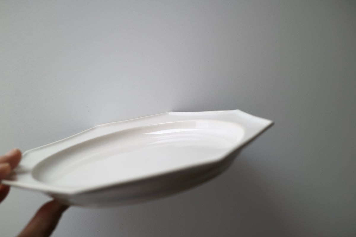 takuya yamamoto / 八角平皿・白艶 22㎝ | CUFF