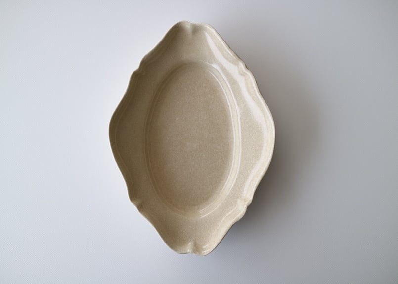 河合竜彦 オーバルレリーフ皿S 貫入 | CUFF