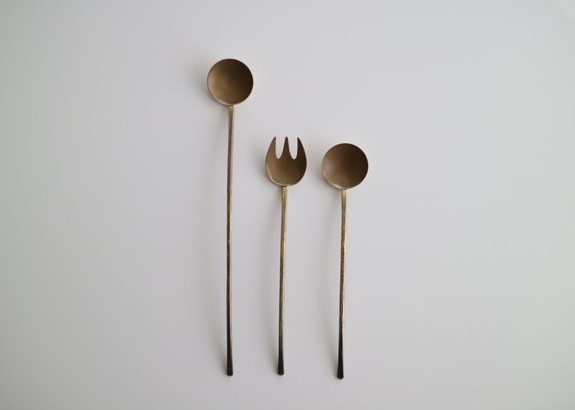 樫原ヒロ　トゥルペ　新品　スプーン　フォーク　ナイフ　真鍮　作家 樫原ヒロ トゥルペ 新品 スプーン フォーク ナイフ 真鍮 作家