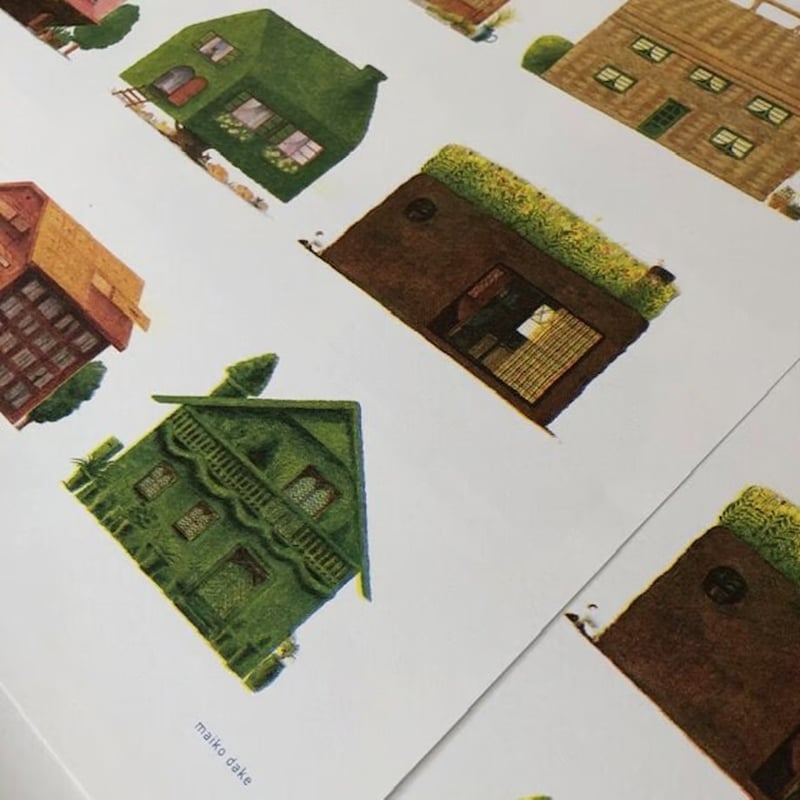 嶽まいこ｜A2 RISOポスター「THE DREAM HOUSE」 | POPOTAME Bo