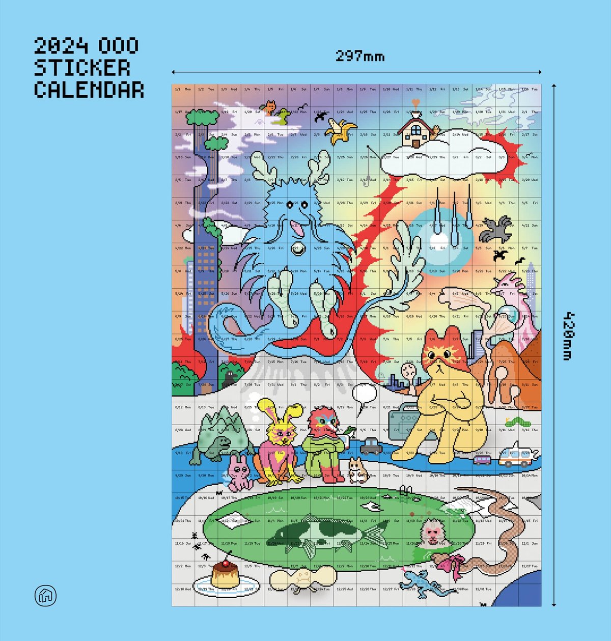 ooo x YOURMIND | シールカレンダー | POPOTAME Books & Art