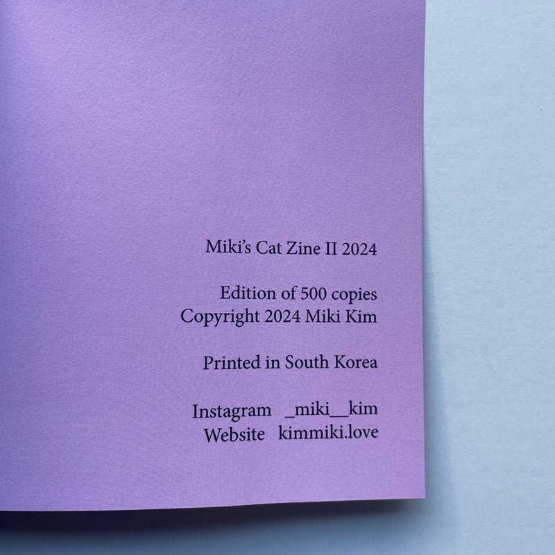 Miki Kim｜Miki's Cat Zine Ⅱ 2024 | POPOTAME Book