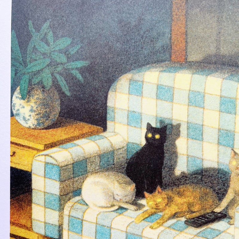 絵画　【壁掛け　Atukoさん】　THE cats Home with 2 cats,2026 (after Toulmouche 1889) #vanessastockard
