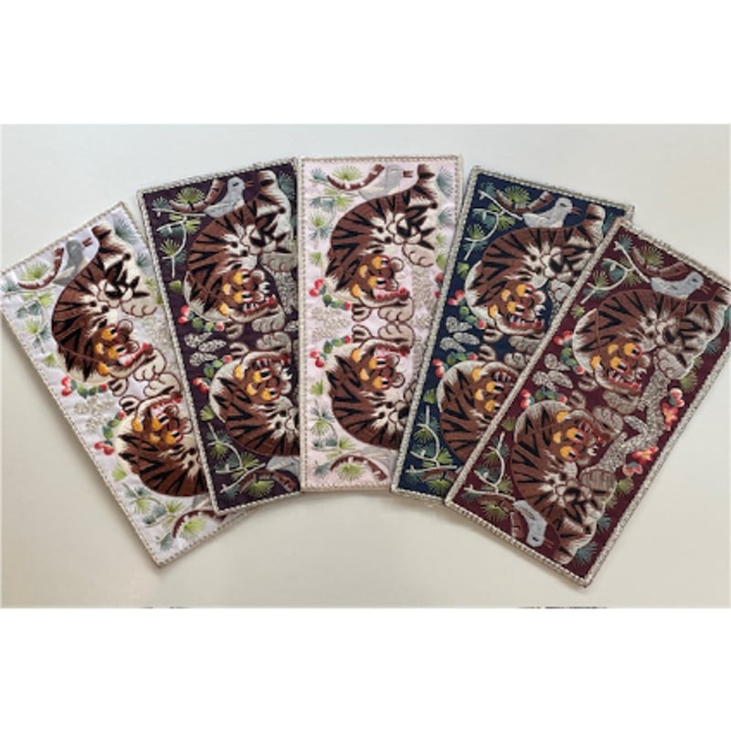 韓国の虎のワッペン（2頭）5色 | POPOTAME Books & Art