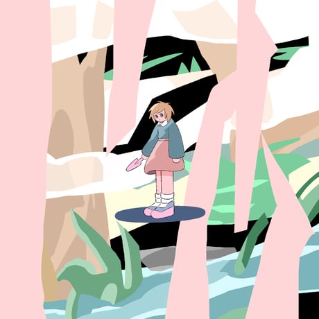 カヤヒロヤ｜森の声がぼくを呼んでいる（ジークレー・額装）