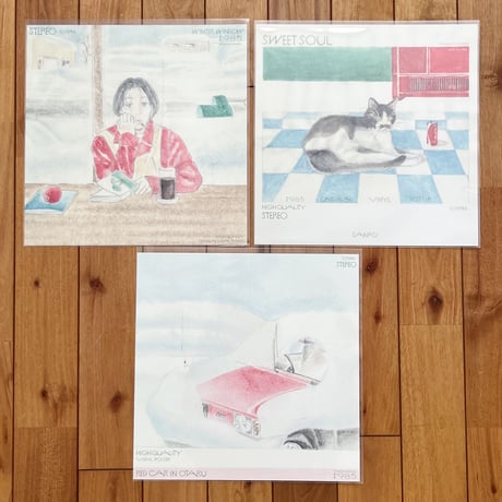 tabacobooks ｜レコードサイズのポスター（水彩画）