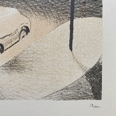 みやこしあきこ｜リトグラフ版画「雪の街」（フレーム込）