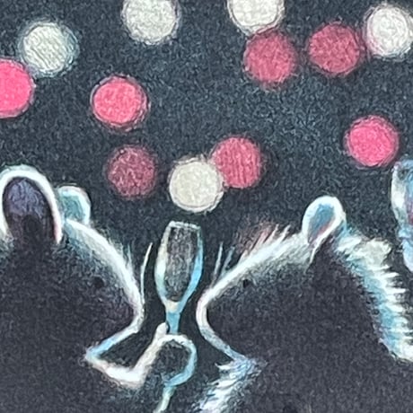 みやこしあきこ｜リトグラフ版画「Cheers!」