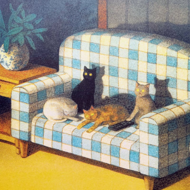 嶽まいこポスター｜Night Owl Cats in the Cauch | POPOTAME