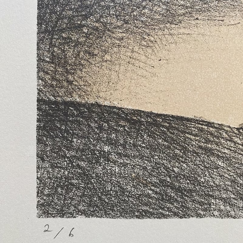 みやこしあきこ｜リトグラフ版画「雪の街」（フレーム込