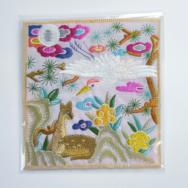 韓国みやげ｜鶴と鹿の刺繍ワッペン | POPOTAME Books & Art