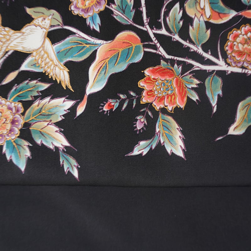 超美品！黒地に花と鳥の帯