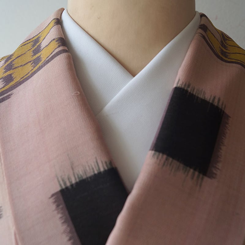 夏・紬】虹色地 琉球絣 壁（カベ）上布 | 大山キモノ・ちぇら