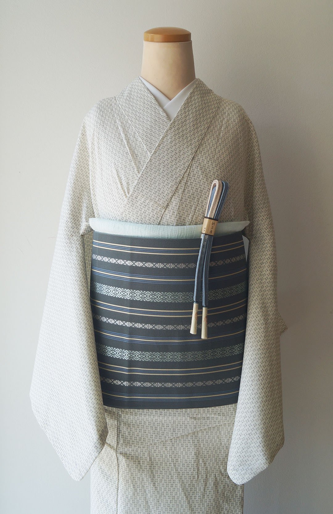 井桁柄の浴衣ブラウス