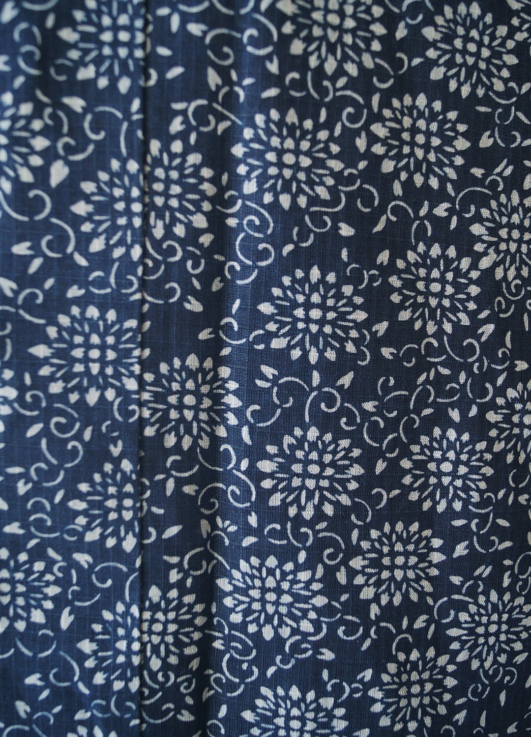 綿麻紅梅 越後型型染 紺仁 小千谷織物 綿麻 反物 TN 【公式通販】