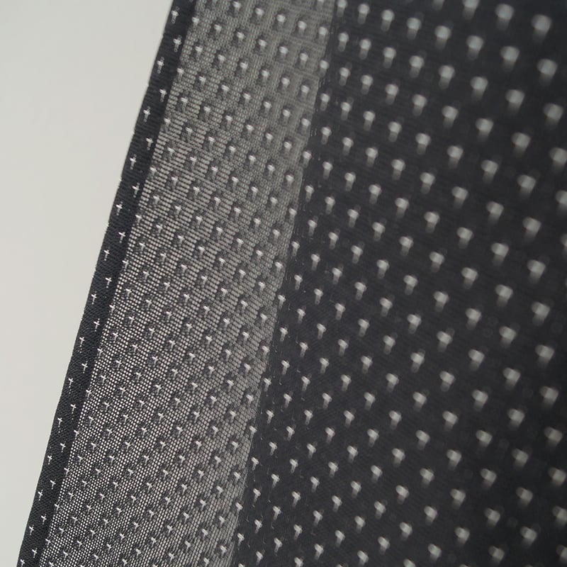 正絹　お召し　黒×墨色　蚊絣模様 きもの 和 コート地 紋紗 正絹 西陣織 紋紗着尺 夏お召し 反物 黒色/横