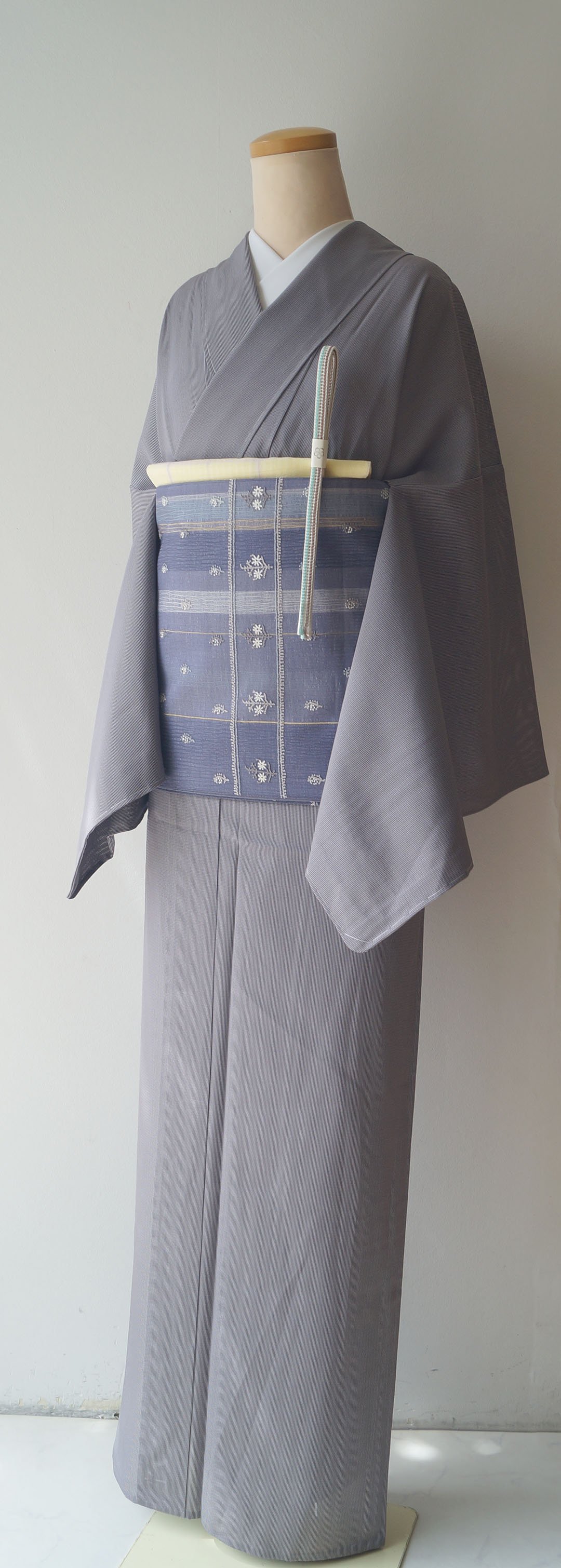 新品 絽 万筋 夏着物 正絹“小紋の王道”仕付け糸付 トール 江戸小紋 5919 夏・絽】トールサイズ・モノトーン系 万筋 絽 江戸小紋 | 大山