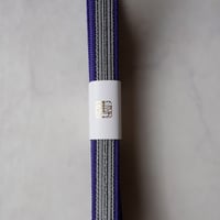 【衿秀・帯締め】鼠色×青紫　平組帯締め　241117③