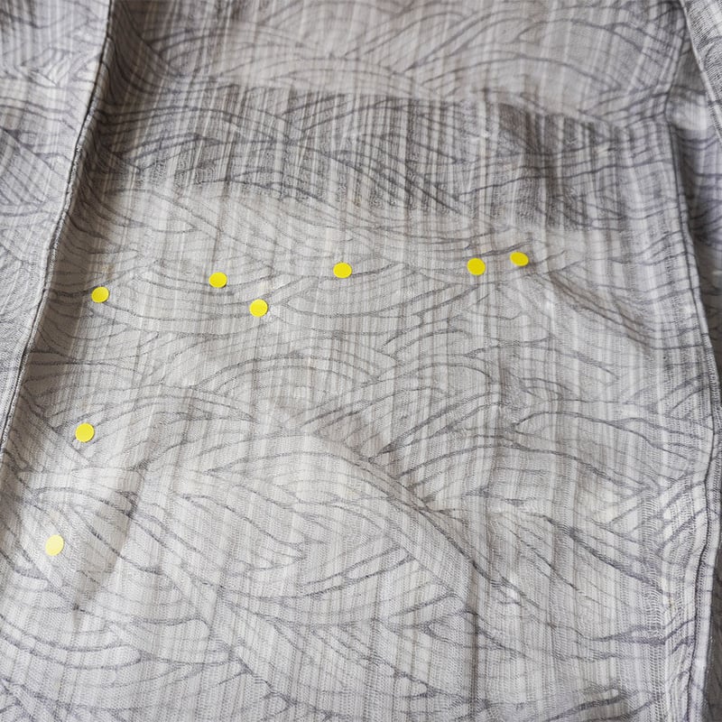 夏・紗】絹鼠色×灰色 波文様 変わり透かし織 紗小紋 | 大山