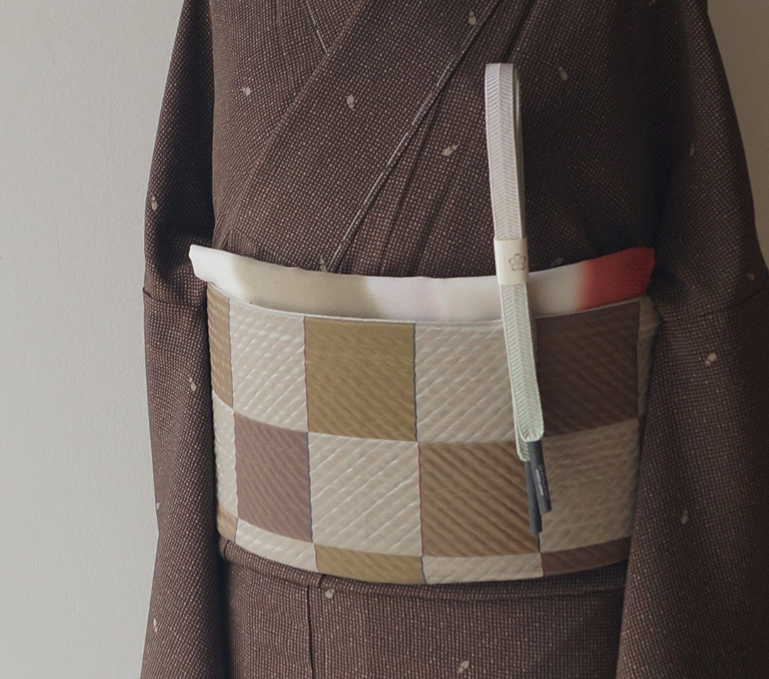 和小物さくら・帯締め】笹浪組 薄萌葱×白 二色暈かし帯締め No