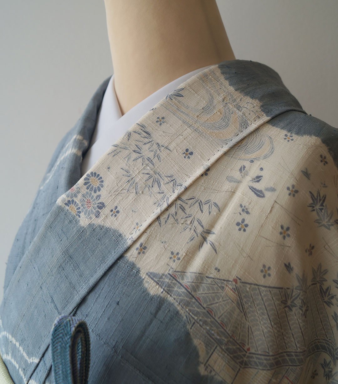 A78愛華 夏着物 紬　単衣　辻ヶ花模様　舛花色　正絹 A78愛華 夏着物 紬 単衣 辻ヶ花模様 舛花色 正絹 A78愛華 夏着物 紬 単