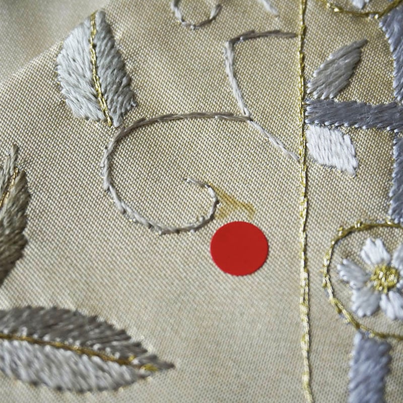 ふくろ帯】砂色地 華文汕頭刺繍 ふくろ帯 | 大山キモノ・ちぇら ふくろ帯】砂色地 華文汕頭刺繍 ふくろ帯 | 大山キモノ・ちぇら