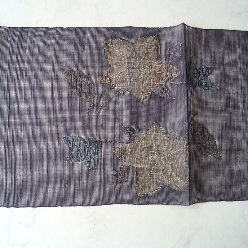 夏・なごや帯】 濃鼠色 桔梗文 羅なごや帯 | 大山キモノ・ちぇらうなぼるた 