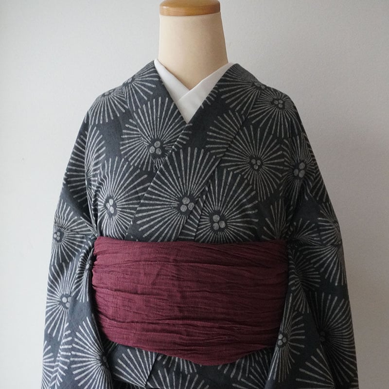 竺仙・浴衣】唐松文 注染紬ゆかた 国内手縫い | 大山キモノ・ち