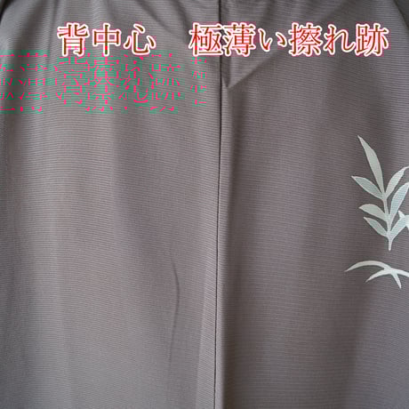 【夏・絽】鳩羽鼠色　波と夏花文　絽附下げ　ゆとりサイズ