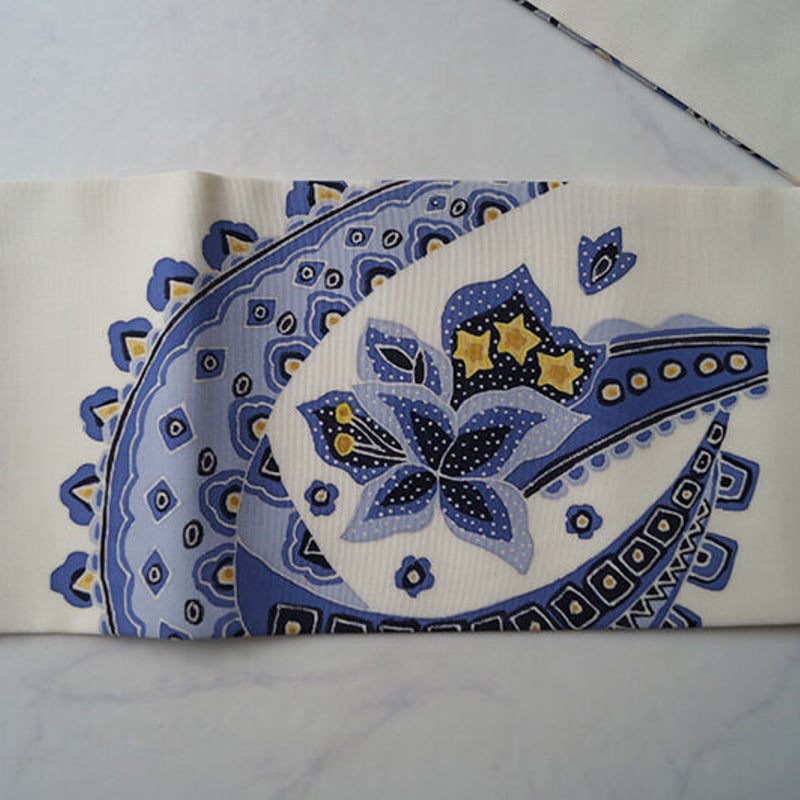 なごや帯】生成り地 モダン抽象柄 塩瀬なごや帯 | 大山キモノ・ちぇら  