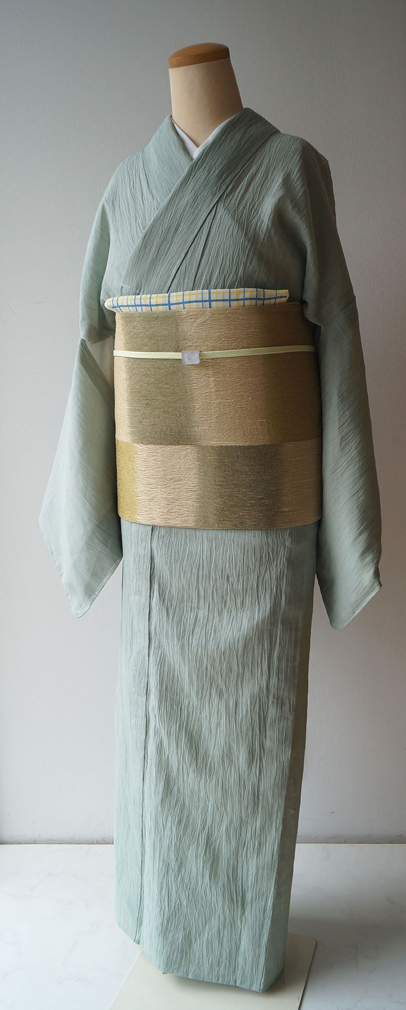 夏・麻】青竹色 小千谷縮 未使用・証紙付き | 大山キモノ・ちぇらうな  