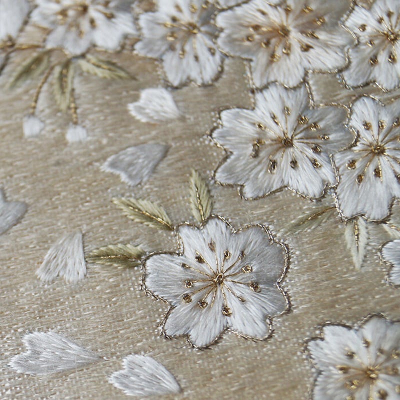 なごや帯】生成り色 桜刺繍 なごや帯 | 大山キモノ・ちぇらうな なごや帯】生成り色 桜刺繍 なごや帯 | 大山キモノ・ちぇらうな