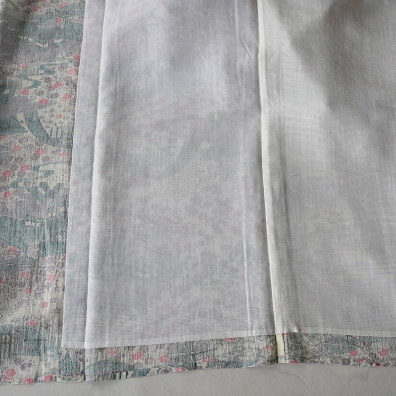 小千谷縮 絵絣 江戸染 茶屋辻文様 本麻 小千谷縮 薄灰藤色 美品 小千谷縮 絵絣 江戸染 茶屋辻文様 本麻 小千谷縮 薄灰藤色 美品