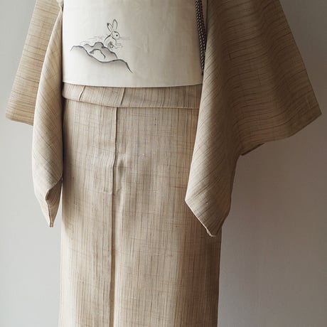 【夏・紬】ナチュラル系裾暈ししょうざん生紬