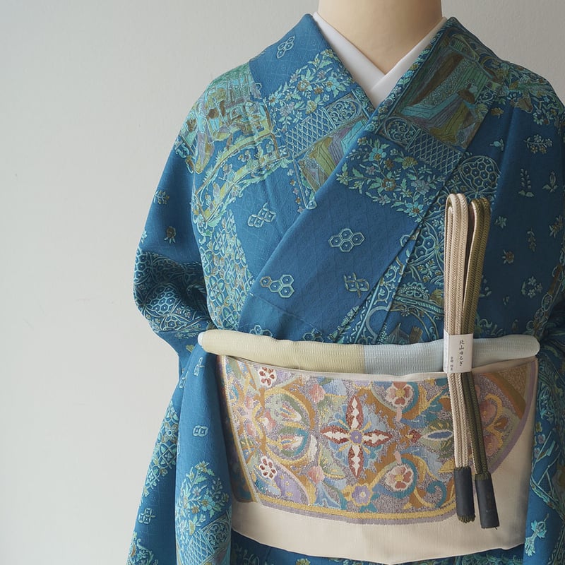 未使用 爪織綴錦 高級手織り 絹