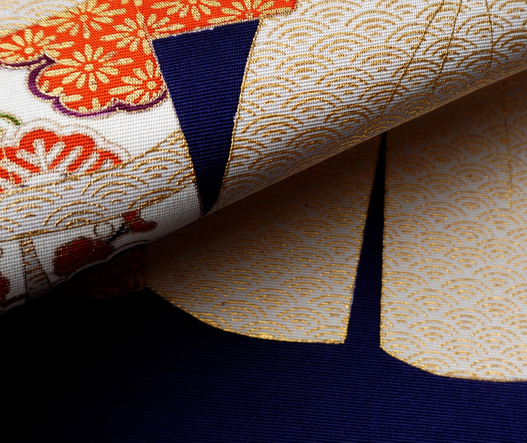 なごや帯】濃藍地 立雛文 塩瀬なごや帯 | 大山キモノ・ちぇらうなぼるた 