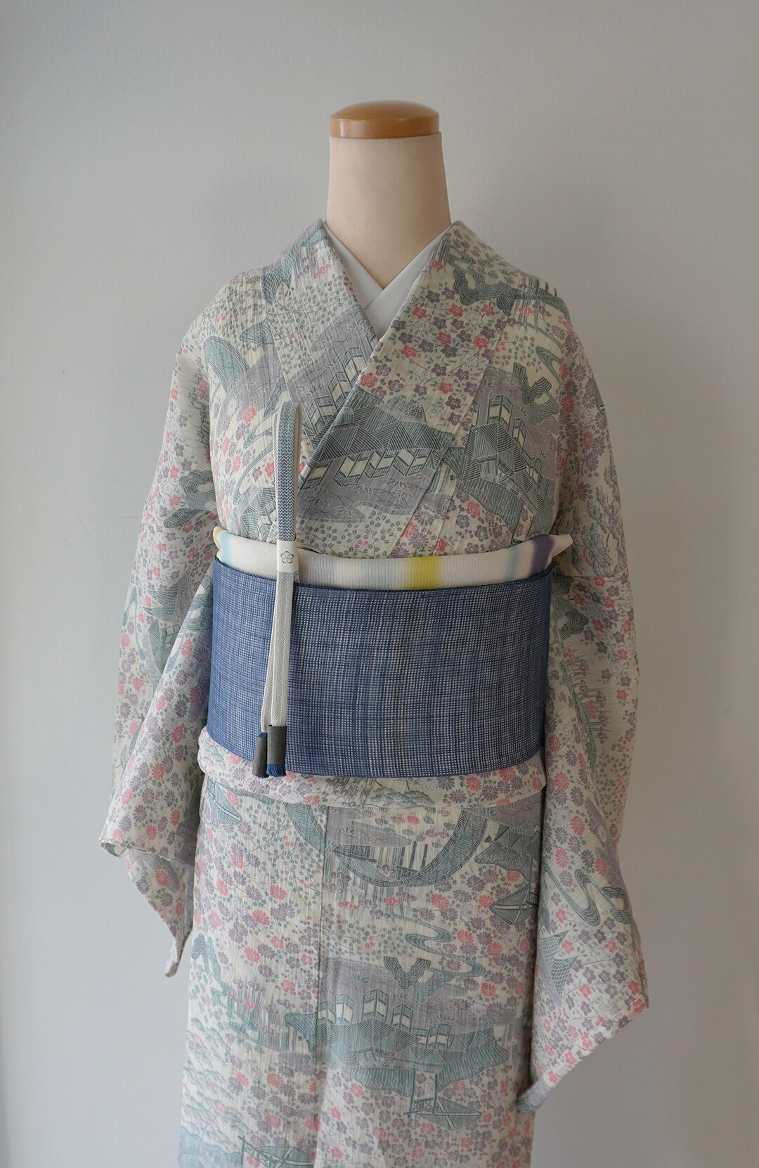 夏・麻】 生成り色系 茶屋辻文 小千谷縮 | 大山キモノ・ちぇらうなぼるた