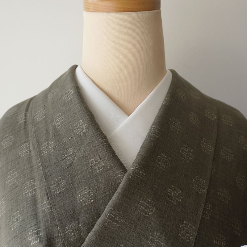 袷 小紋 グラデーション着物（葡萄鼠～桑色～淡い岩井茶) 袷 小紋 グラデーション着物（葡萄鼠～桑色～淡い岩井茶)