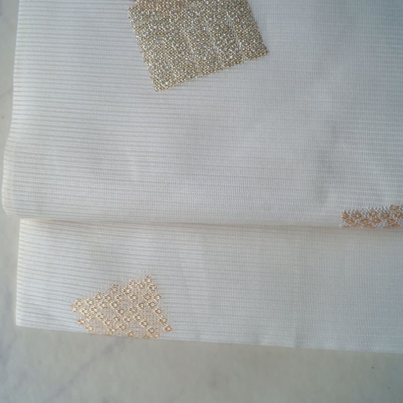 夏なごや帯】白地 源氏香に色紙文 紗なごや帯 | 大山キモノ・ちぇら  