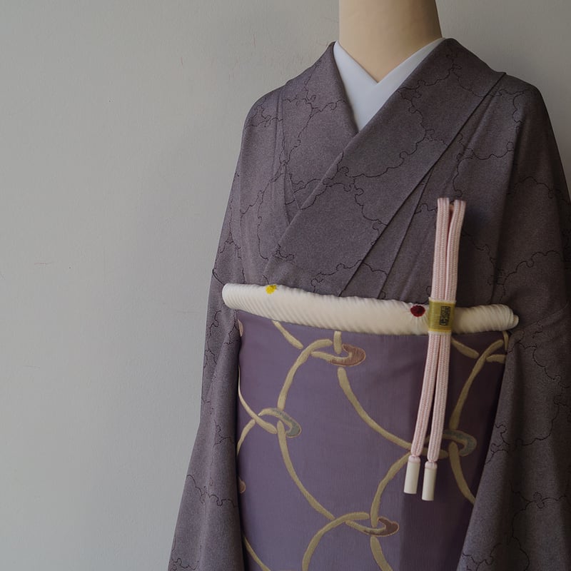 【新品未使用】江戸小紋 雪輪 オレンジ系 保科信作 銀座【D-3463】伝統工芸士 保科信作 紬地 江戸小紋 藍墨茶色