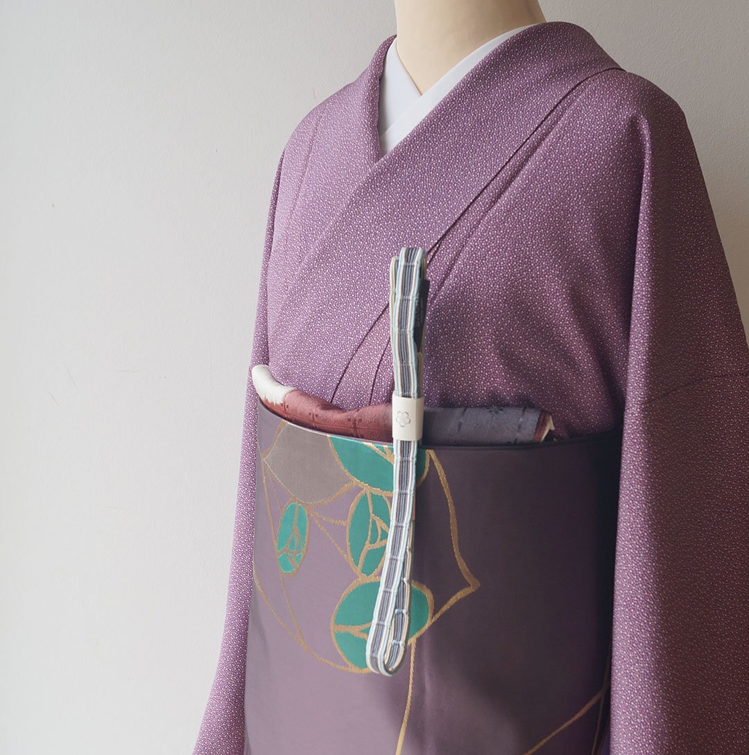 ふくろ帯】ジュサブロー作 エンジ色地 抽象バラ文 洒落ふくろ帯 ふくろ帯】ジュサブロー作 エンジ色地 抽象バラ文 洒落ふくろ帯