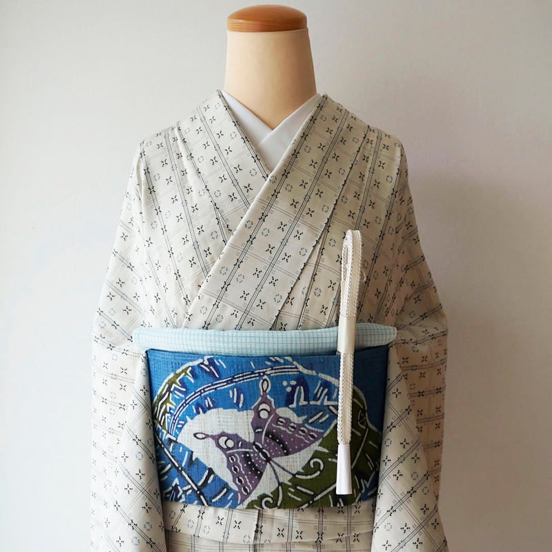 単衣】乳白色地 花織風 単衣紬 | 大山キモノ・ちぇらうなぼるた 単衣】乳白色地 花織風 単衣紬 | 大山キモノ・ちぇらうなぼるた